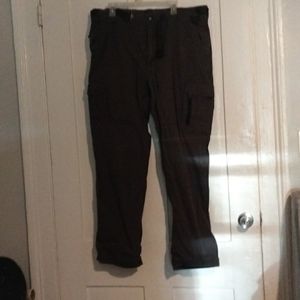 Long dark grey cargo pants with belt